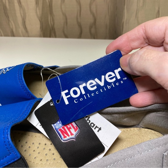 NFL Detroit Lions Men's Large 11-12 Espadrille Canvas Shoe FOCO Gray Blue NWT - Picture 15 of 16